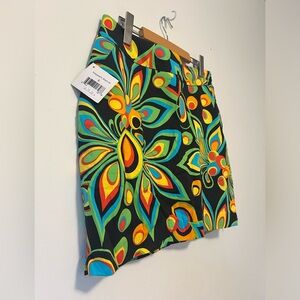 NWT Groovy 60s 70s Mod Disco Rainbow Floral Loud Mouth Skort Skirt